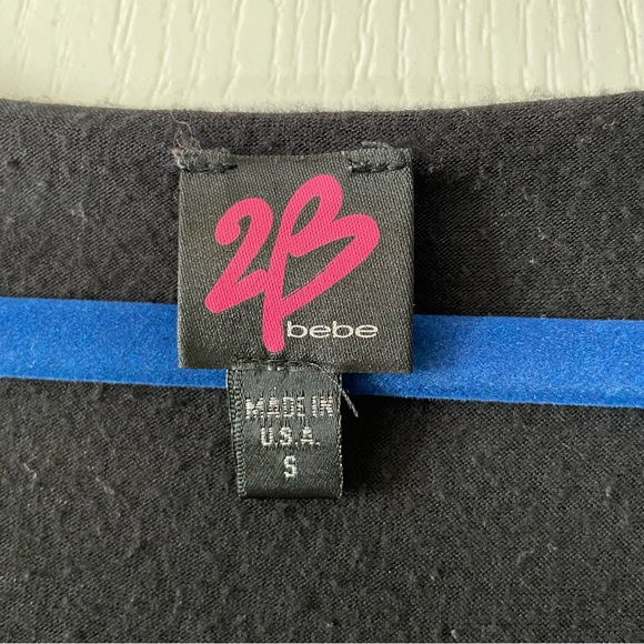 2B BEBE DOLMAN OPEN SLEEVE Black Top Size Small - Picture 3 of 6